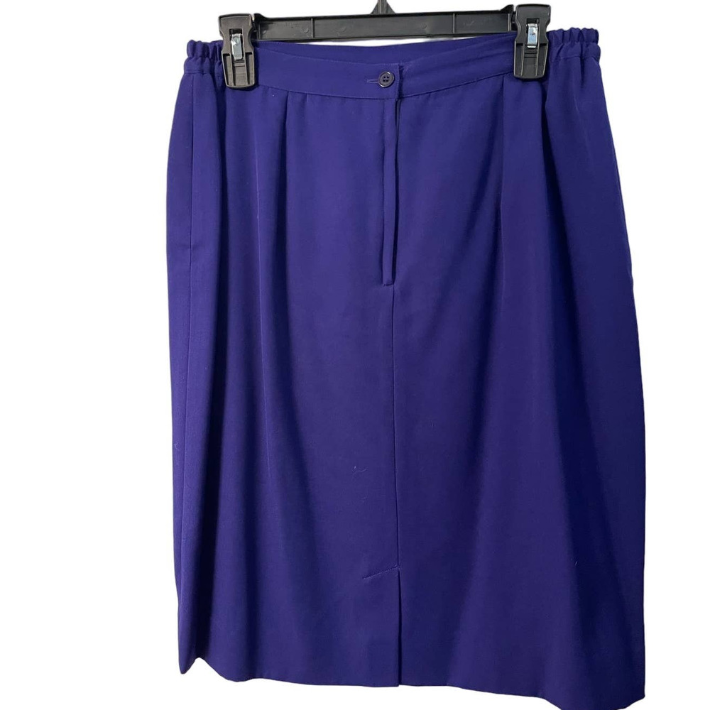 Chancelle 2 Piece Blue Skirt Suit with Beaded Embellishment Size 14 - Picture 5 of 15